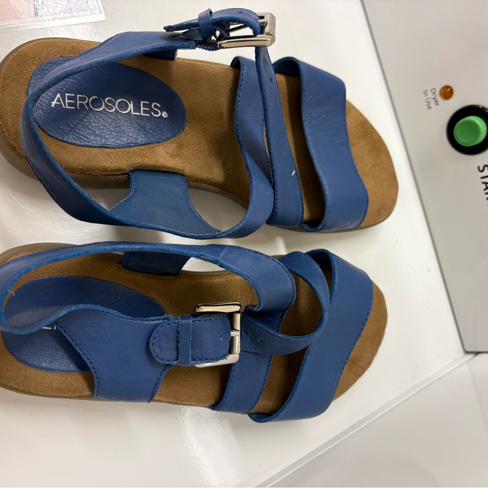 AEROSOLES Blue Sandals with Adjustable Straps